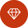Diamond icon on orange background