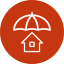 Orange umbrella icon. 
