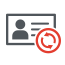 Half a silhouette with dots icon.