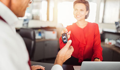 Car rental desk. 