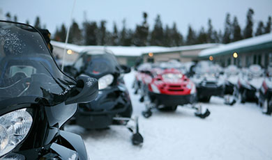 Snowmobiles. 