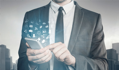 Man using  smartphone. 