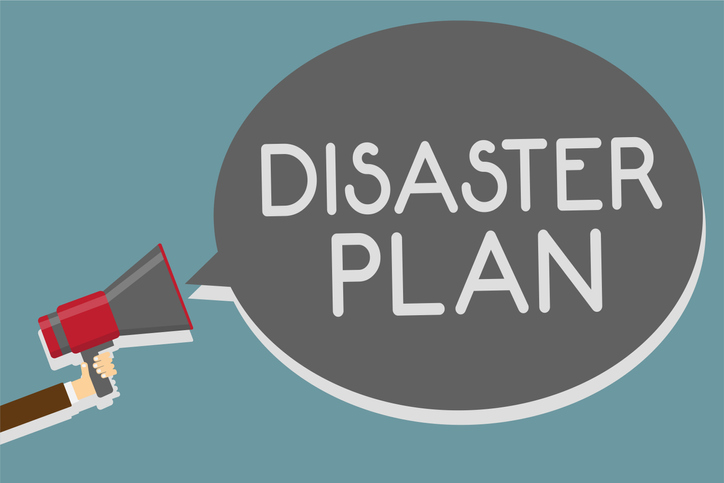 Illustration saying Disaster Plan.