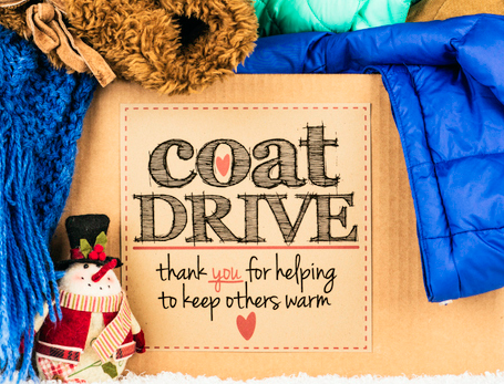 A couch drive box full of coats.