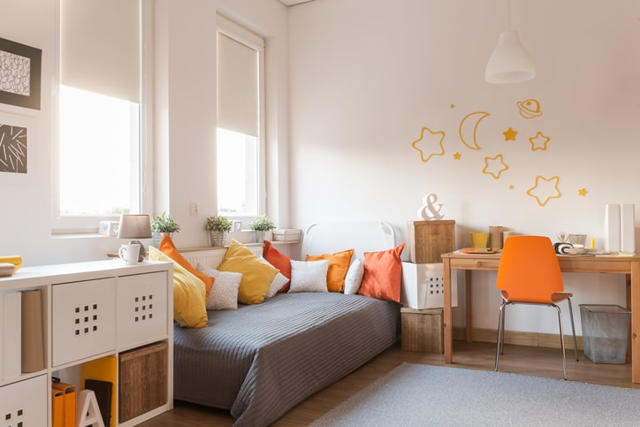 View of a child's clean bedroom.