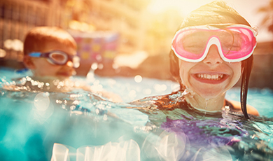kids in pool.