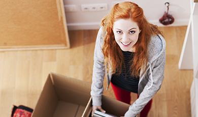 women packing for college . 