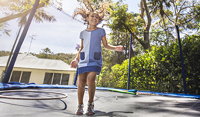 trampolines. 