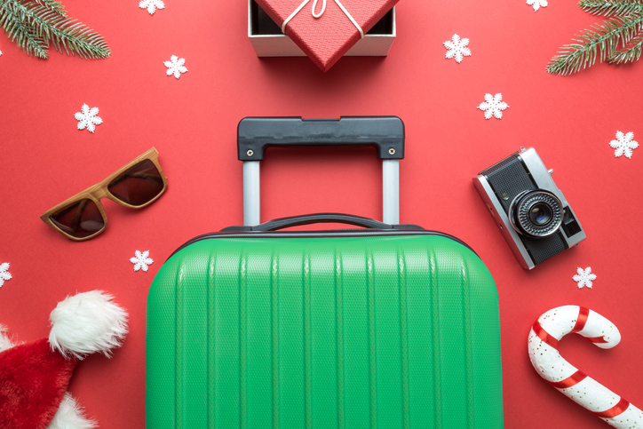 Green suitcase.
