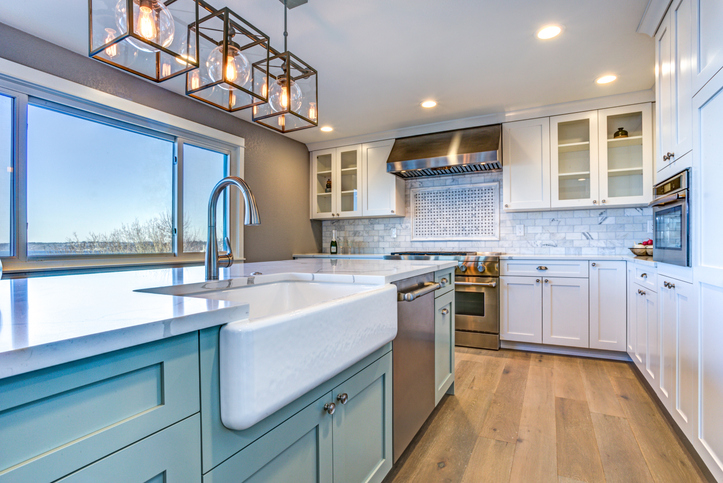 View of a renovated kitchen.