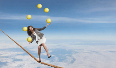 Balancing work and life. 