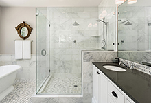 A remodeled bathroom. 