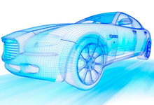 3D modeled car. 