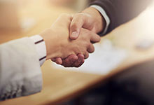 A handshake. 